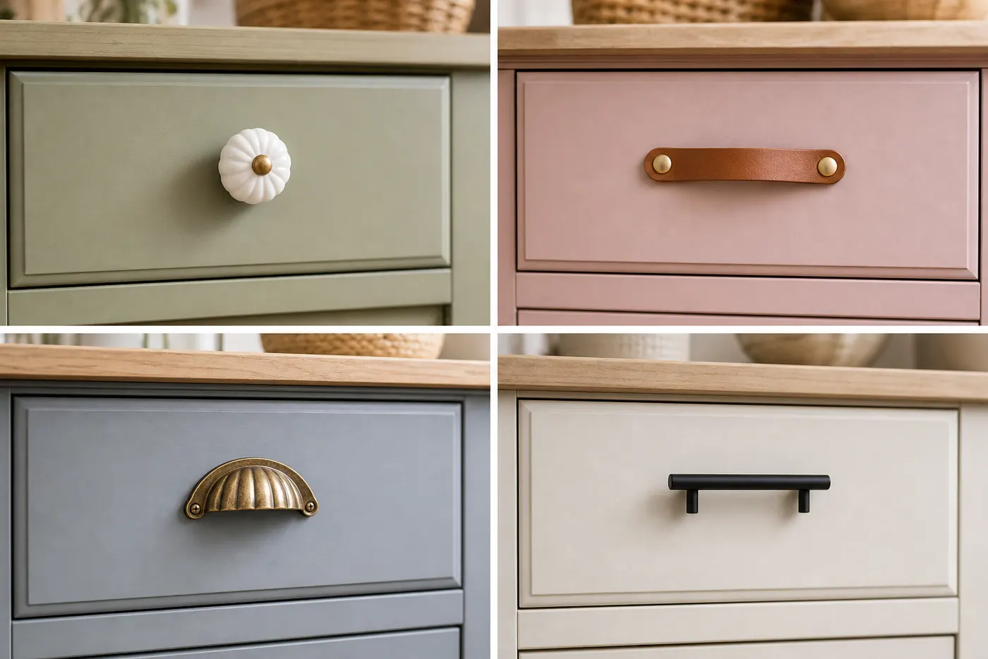Différents styles de poignées de meuble