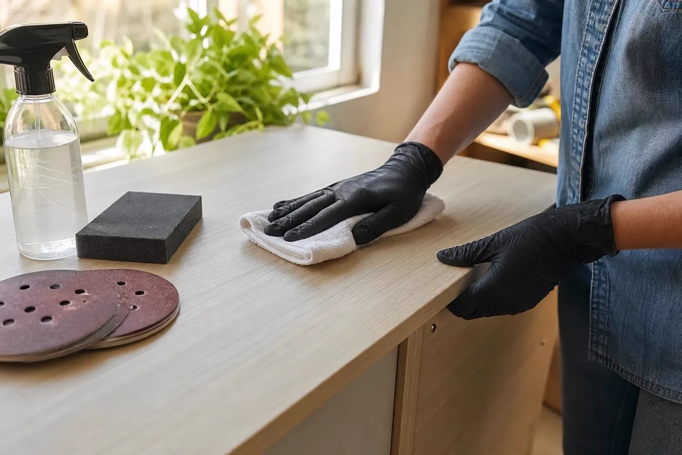 Test de décapant sous un meuble verni