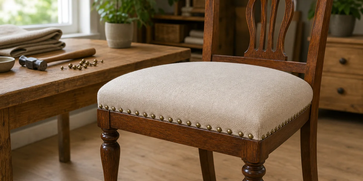Poser des clous décoratifs sur une assise