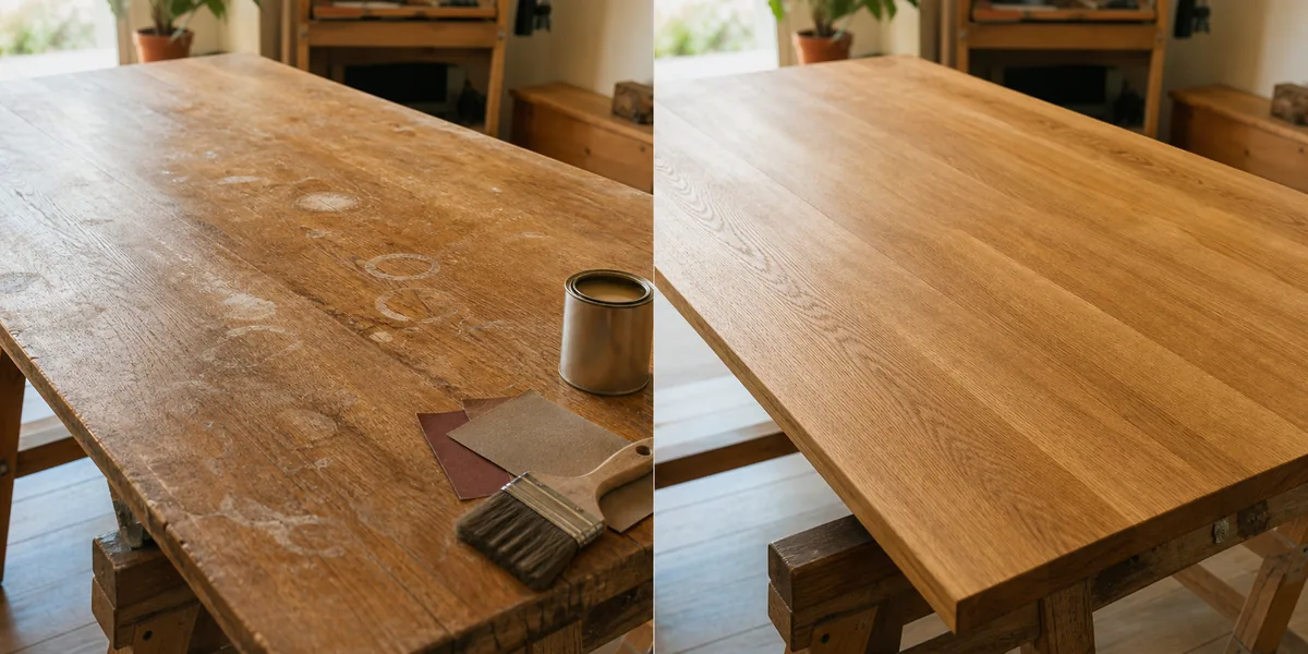 Rénover un plateau en bois massif sans tout décaper