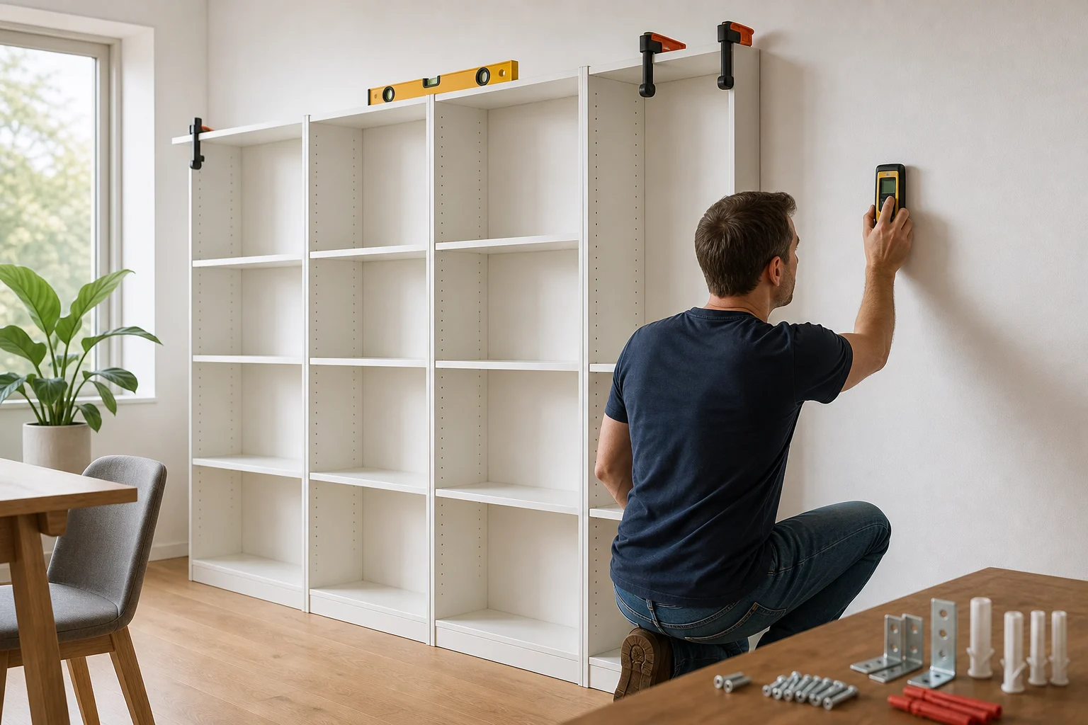 Fixation de bibliothèques au mur