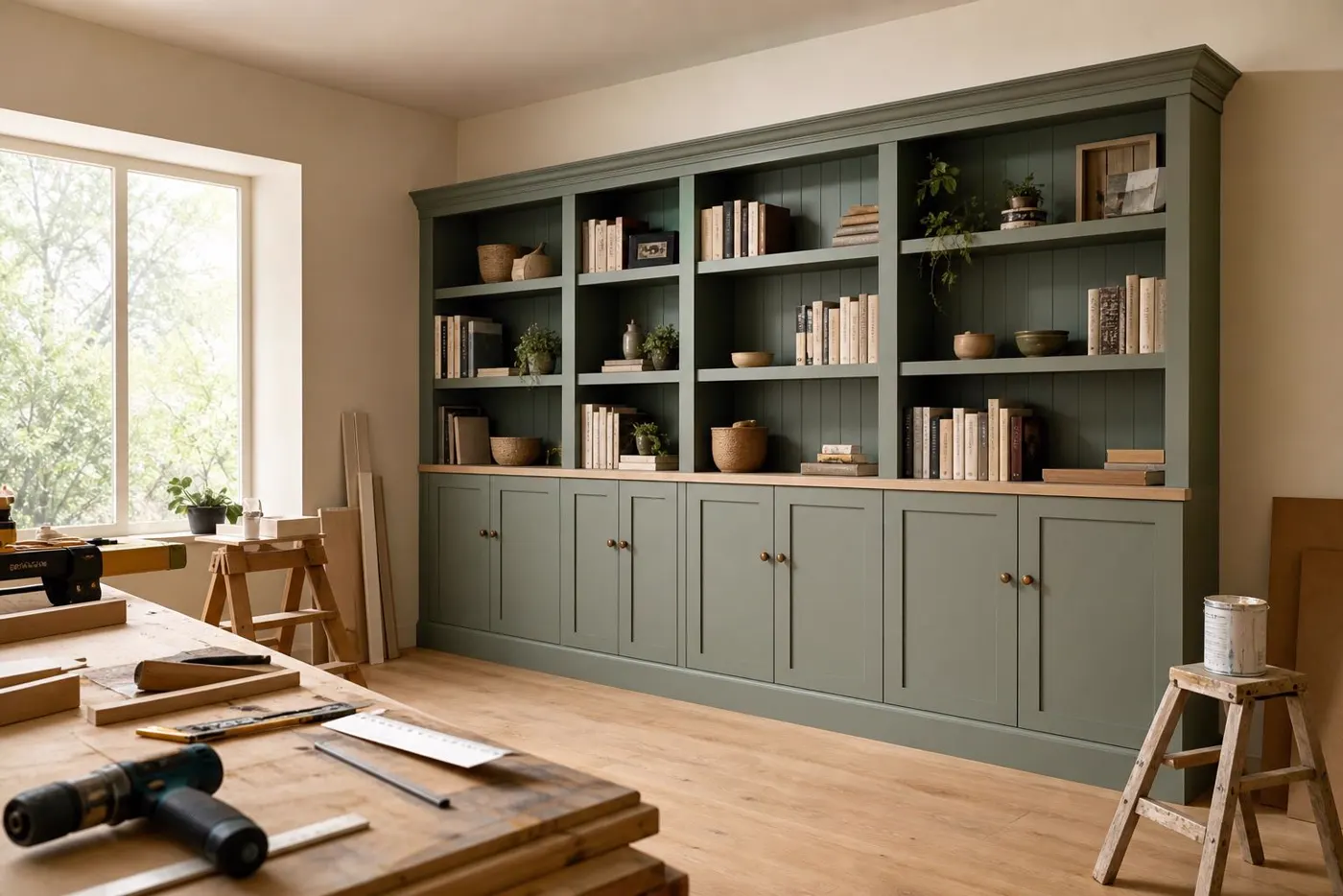 Transformer une bibliothèque type Billy en meuble sur mesure